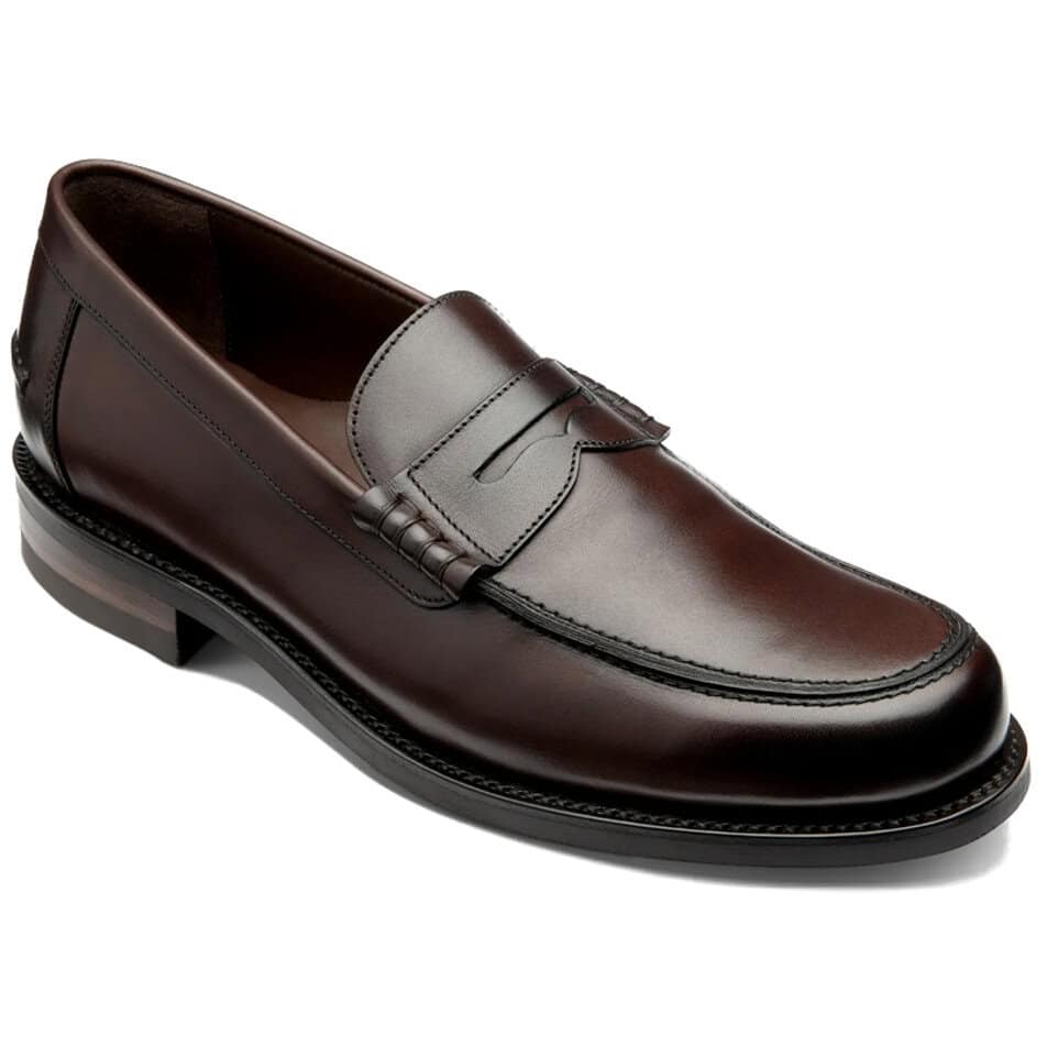Loake ブラウンレザー ローファー Loake Kingscliffe in dark brown calf - Bradshaw & Lloyd